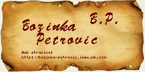 Božinka Petrović vizit kartica